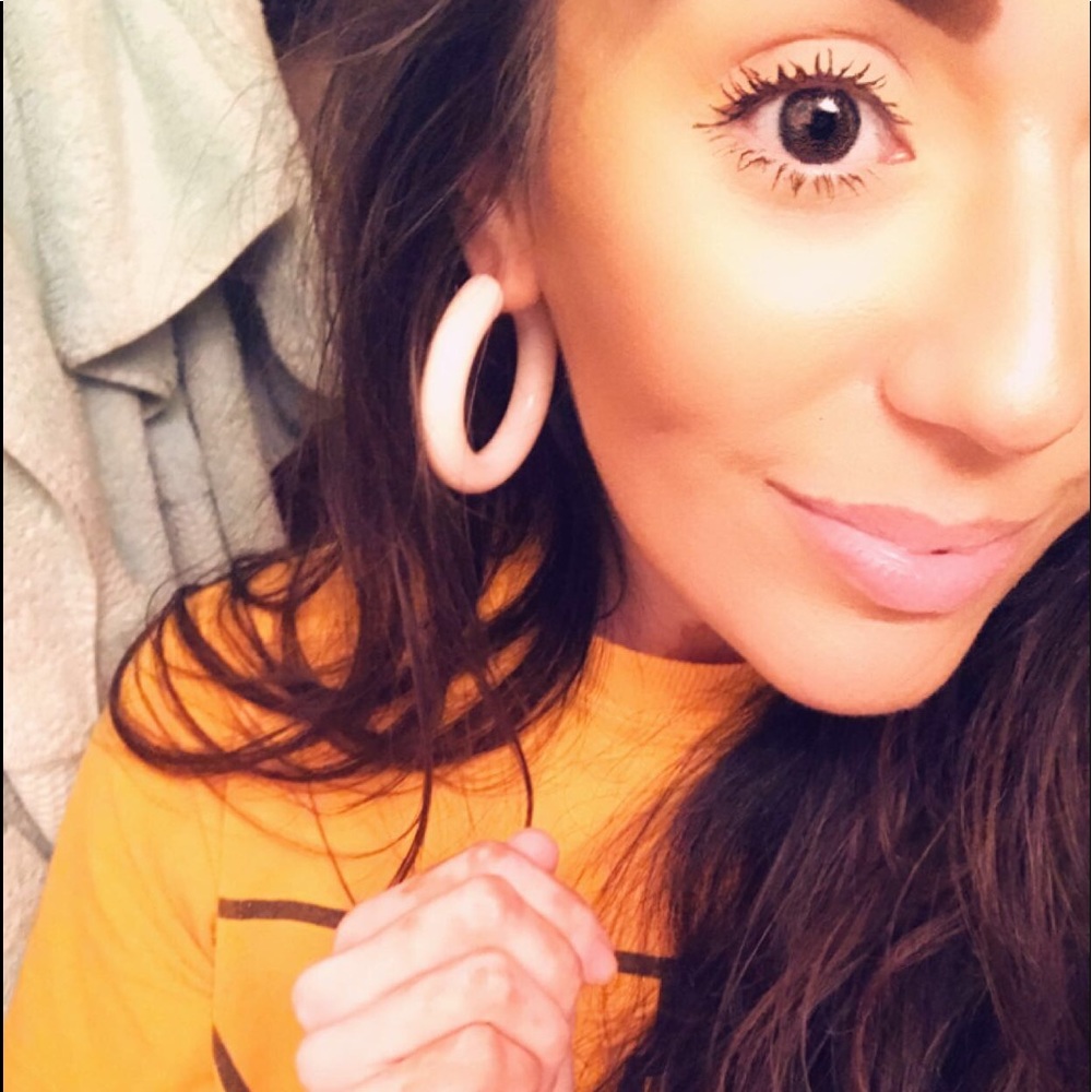 Pastel pink chunky hoops
